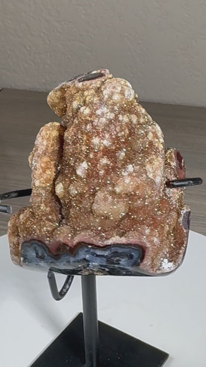 Druzy Brazilian Geode of Custom Stand