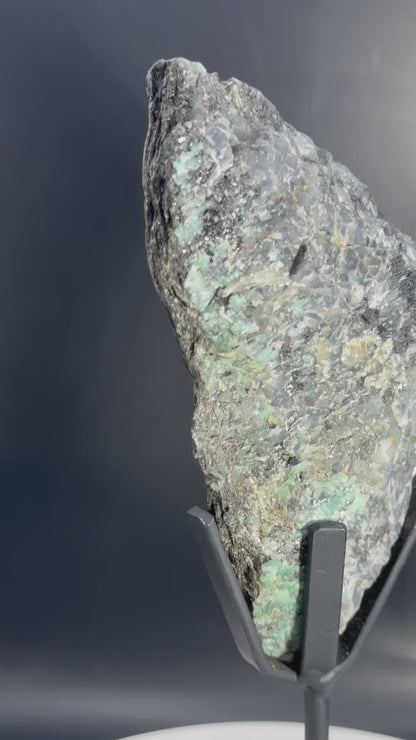 Emerald in Matrix on Custom Stand from Brazil