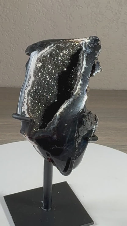 Druzy Brazilian Geode of Custom Stand