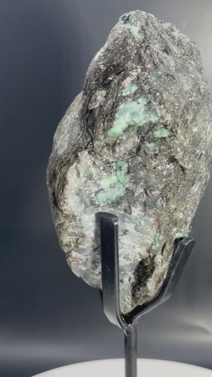 Emerald in Matrix on Custom Stand from Brazil