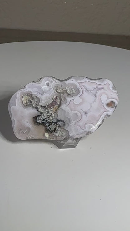 Polished Banded Brazilian Agate with stand