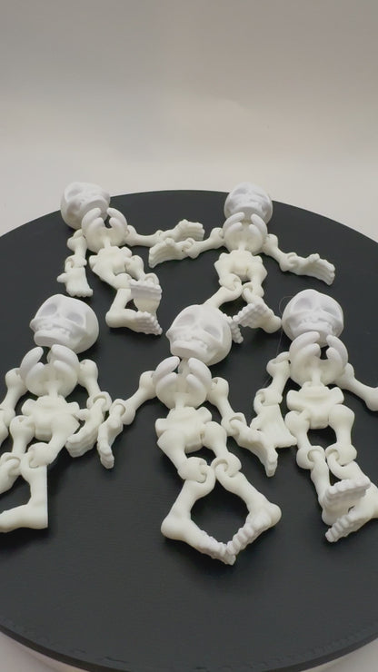 (5) 3D Printed Skeleton Magnets | Movable Joints | Fridge Halloween Decor Desk Toy