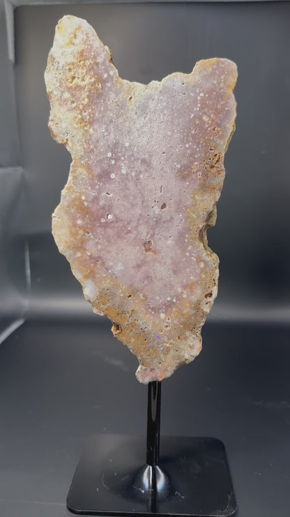 Pink Amethyst Slab on Stand from Brazil