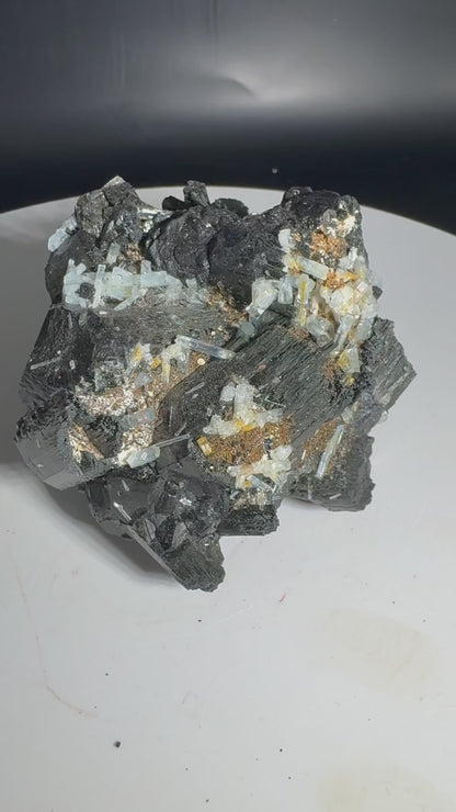191g Natural Aquamarine Tourmaline Cluster Mineral Specimen Namibia