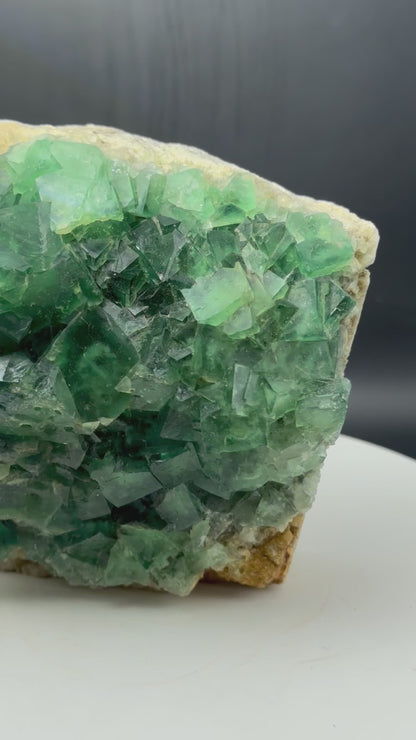 Green Cubic Fluorite From Madagascar 2.1 LBS!
