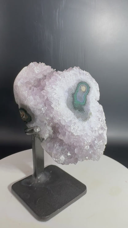 Amethyst Geode on Custom Stand Brazil 1.9 lbs
