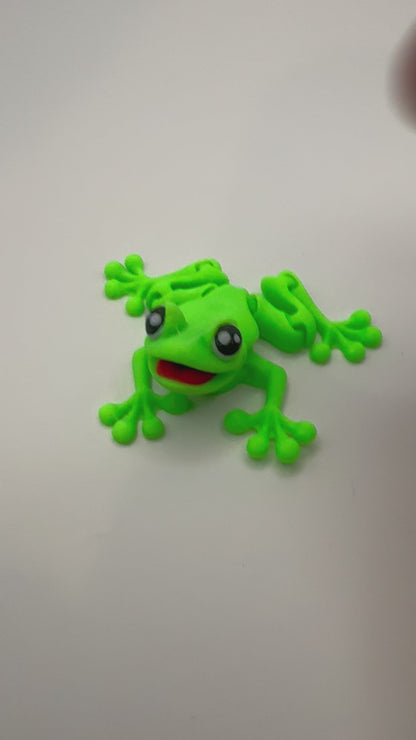 3D Printed Articulated Frog Fidget Toy | UV Reactive Green| Sensory Desk Toy | Stress Relief