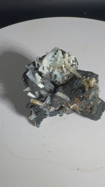 61g Natural Aquamarine Tourmaline Cluster Mineral Specimen Namibia