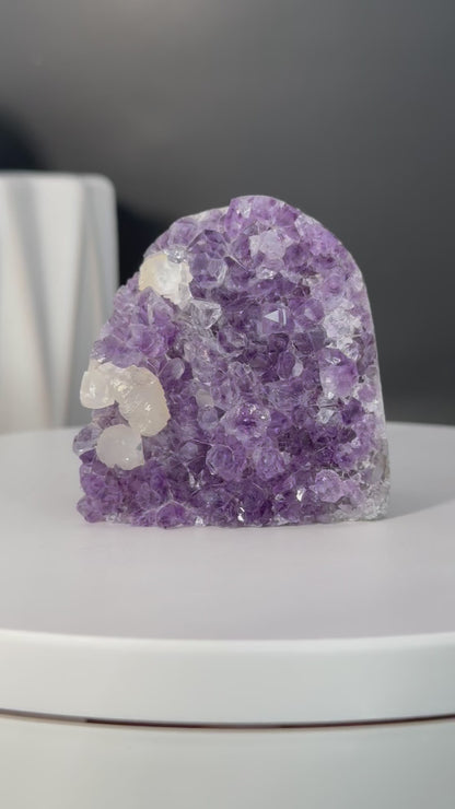 Amethyst with Calcite Cut Base