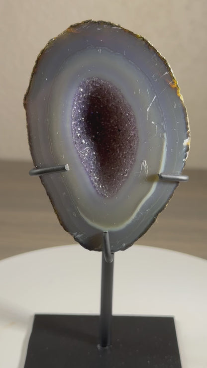 Druzy Brazilian Geode of Custom Stand