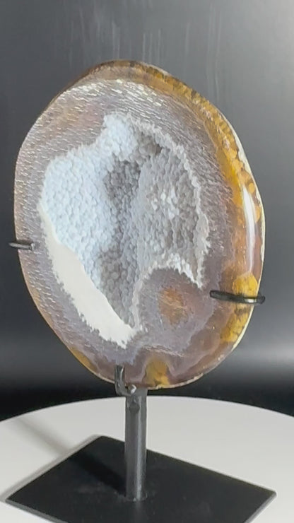 Druzy Agate Geode on Custom Stand from Brazil
