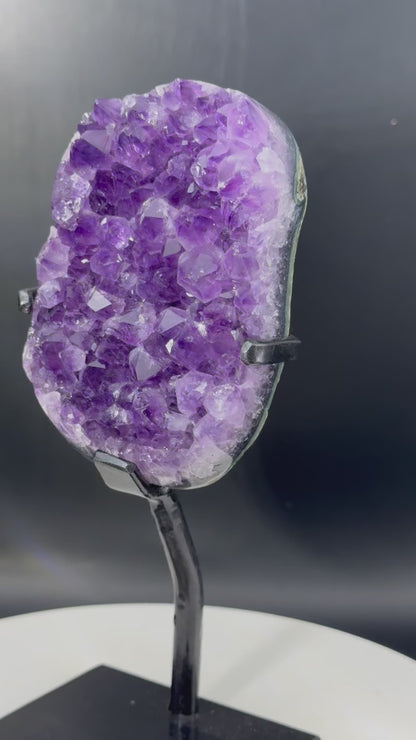 Amethyst Geode on Custom Stand Brazil