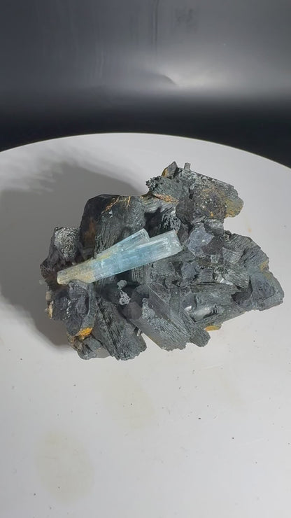 155g Natural Aquamarine Tourmaline Cluster Mineral Specimen Namibia