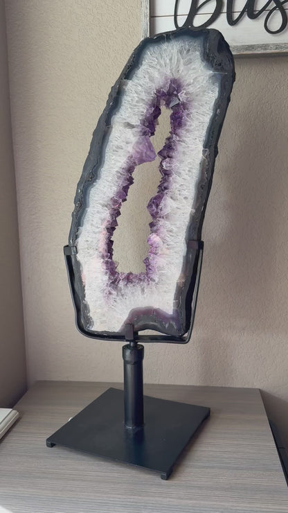 Large Amethyst Portal on Custom Rotating Stand from Brazil