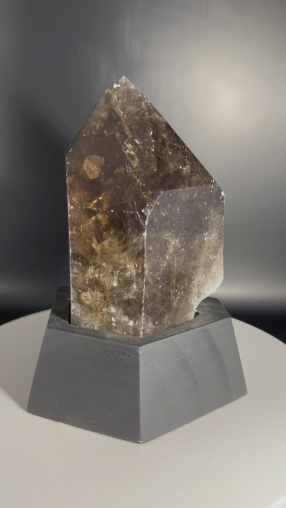 Smokey Quartz with Rainbow Inclusions from Brazil on Stand 2 lbs