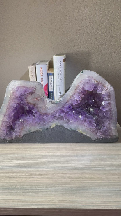 Double Top Amethyst Cathedral with Polished Back