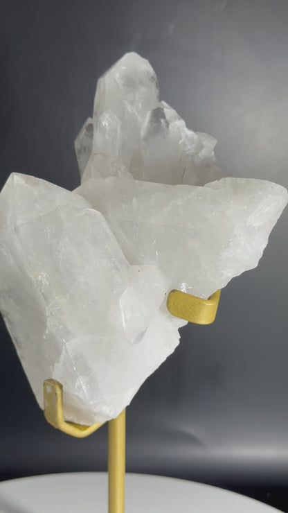 Brazilian Quartz Cluster with Big Points on Custom Stand 1.6 lbs