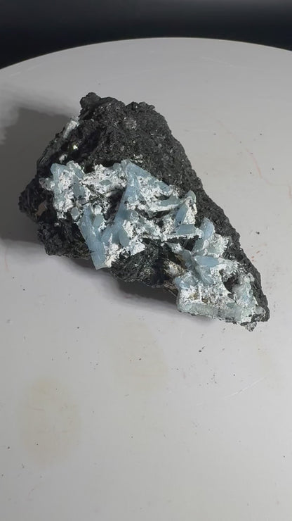 89g Natural Aquamarine Tourmaline Cluster Mineral Specimen Namibia